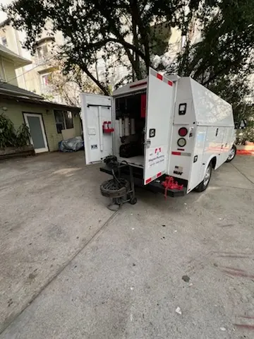 Magnet Plumbing service vehicle on-site for Faucet Repair in Southeast Seminole Heights